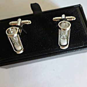 Hour Glass White Sand Cufflinks BRAND NEW